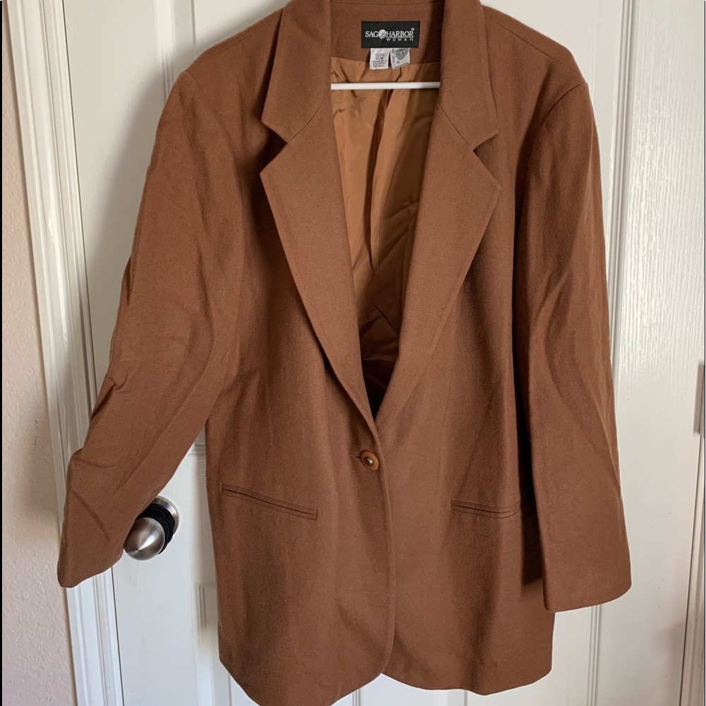 SagHarbor Caramel Wool Blazer Peacoat Coat